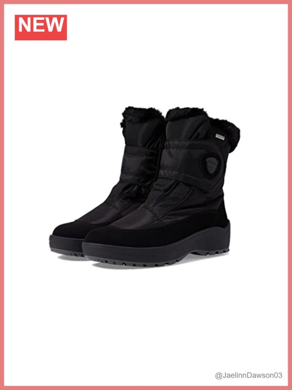 Insulated Waterproof Ice-Gripper Snow Boots Faux Fur Nylon Winter